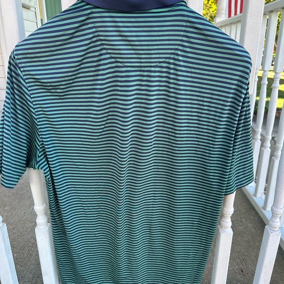 UNTUCKit Navy and Green Striped Polo Shirt Size XL - Picture 5 of 5